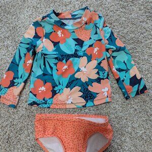Baby Girls Swimsuit, two piece, rashguard